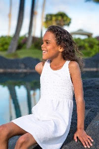 Abby, now 7, on vacation in Hawaii