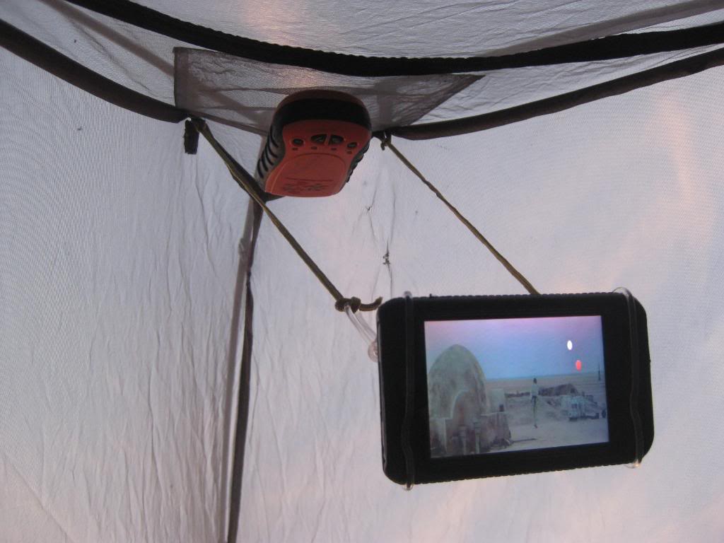 This was a happy innovation.  Notice the SPOT device up top...that is the source of twitter/facebook status updates each day - e.g. 