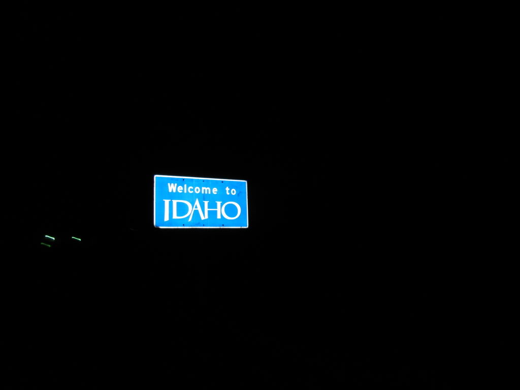 Night entry into Idaho.  